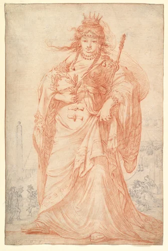 Cleopatra by Claude Vignon, drawing, 1647