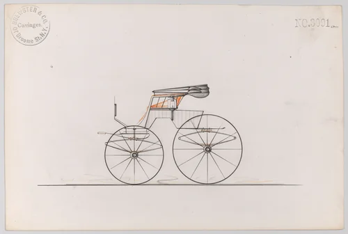 Design for Road Wagon, no. 3091a by Brewster & Co., drawing, 1875