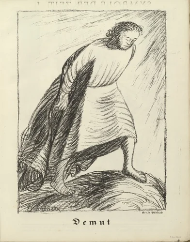 Humility (Demut) (plate, folio 3) from the periodical Der Bildermann, vol. 1, no. 1 (Apr 1916) by Ernst Barlach, periodical, 1916