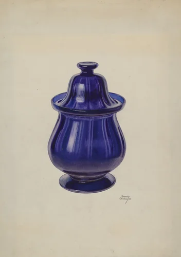Covered Sugar Bowl by Beverly Chichester, index of american design, 1940