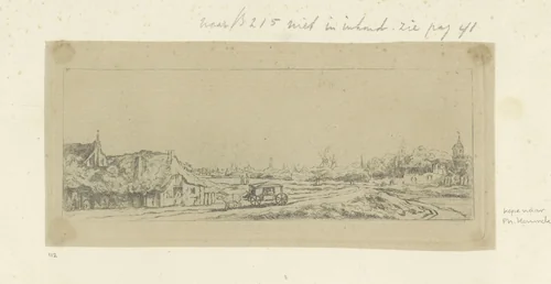 Landschap met een koets by anonymous, print, 1629-1807