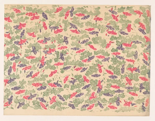 Patroon van bladranken en bloemen van de winde by anonymous, other, 1860-1930