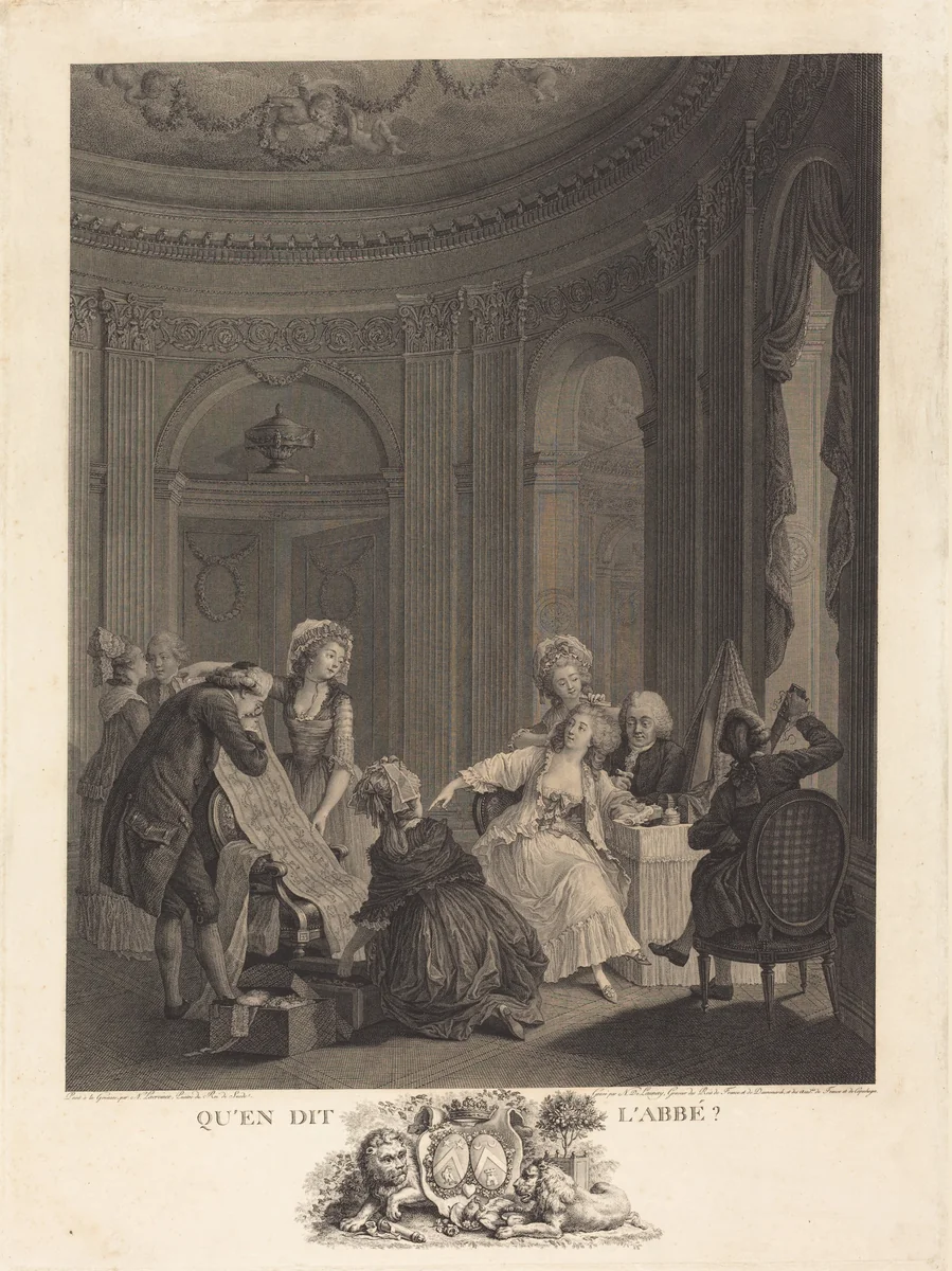 Qu'en dit l'Abbé? by Nicolas Delaunay, print, 1788