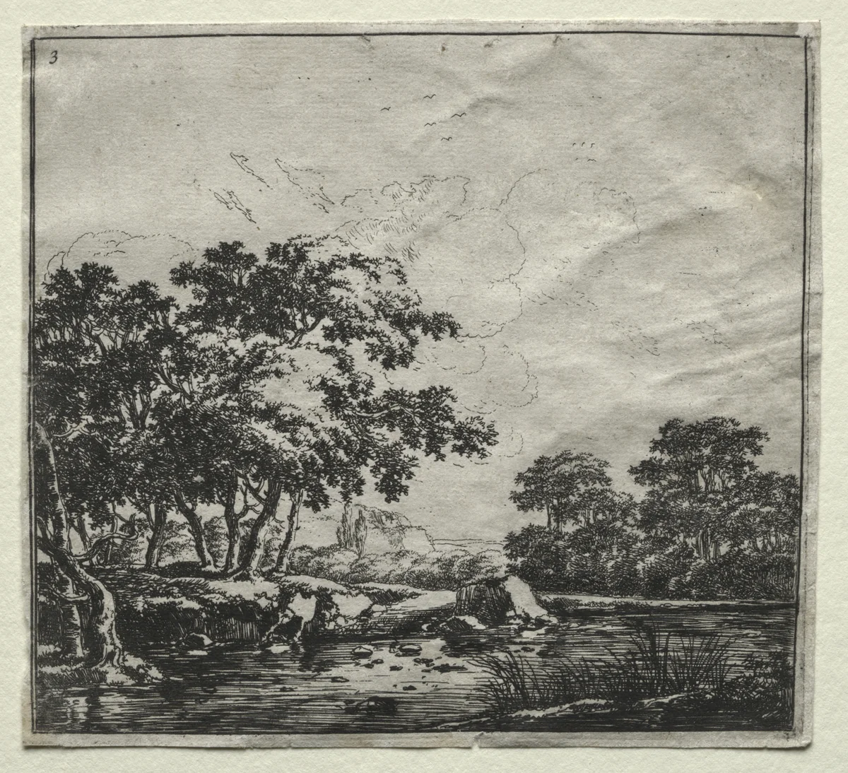 The River near the Woods by Herman Naiwincx, print, 1640-1651