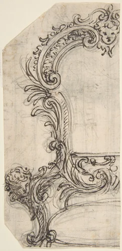 Design for the Frame of a Mirror or Fire Screen (recto); Various Sketches (verso) by Giovanni Battista Foggini, drawing, 1652-1725