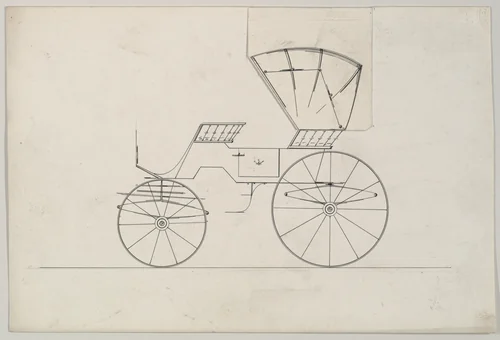 Design for Phaeton (unnumbered) by Brewster & Co., drawing, 1870-1880
