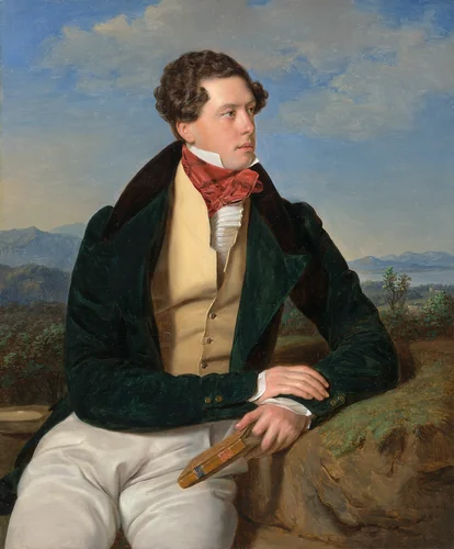 The Actor Maximilian Korn in a Landscape by Ferdinand Georg Waldmüller, painting, 1828