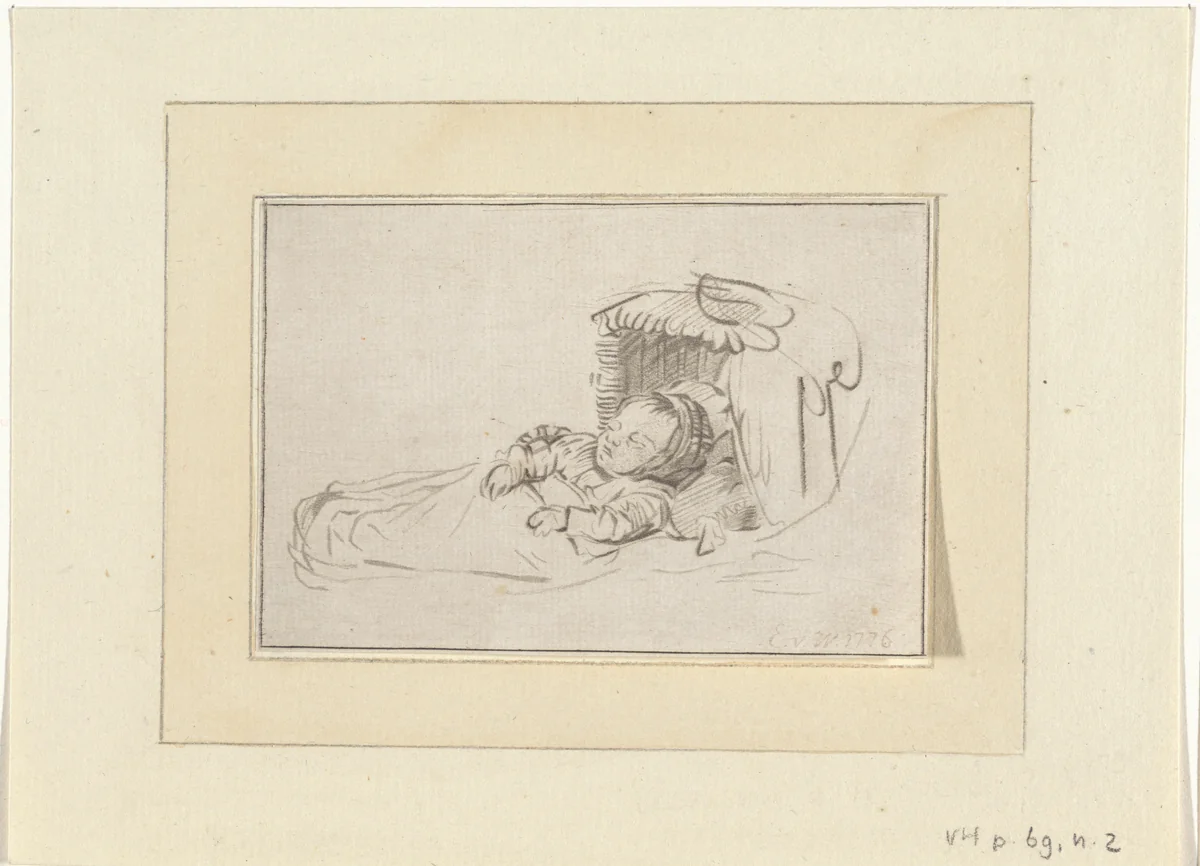 Slapend kindje by Bernhard Schreuder, print, 1776