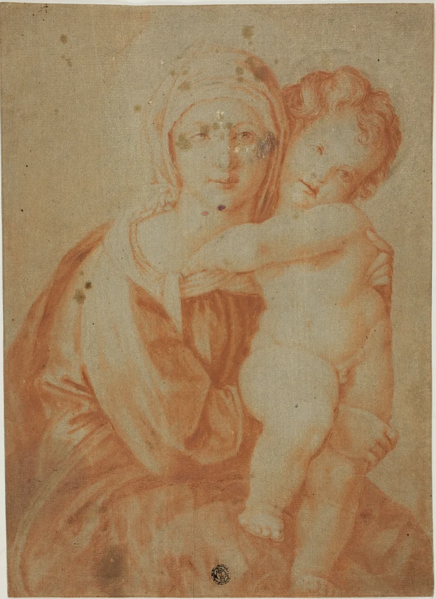 Madonna and Child by Unknown Artist, drawing, 1700-1799