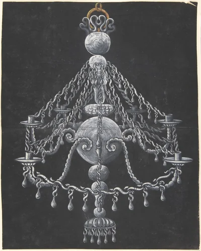 Design for a Chandelier by anonymous, drawing, 1700-1800