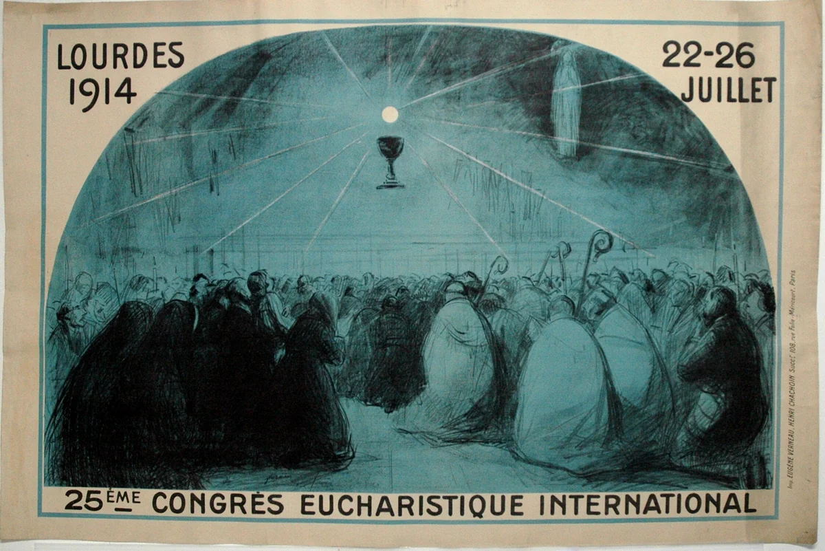 Lourdes, 1914, 25th International Eucharistic Congress by Jean-Louis Forain, print, 1914
