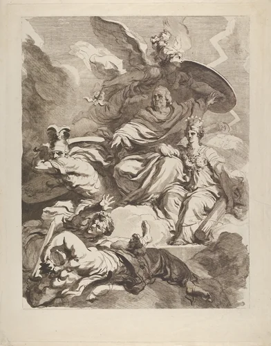 To the Genius of Franklin by Marguerite Gérard, print, 1778