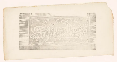 Visitekaartje van Gerrit Willem Dijsselhof by Gerrit Willem Dijsselhof, print, 1892