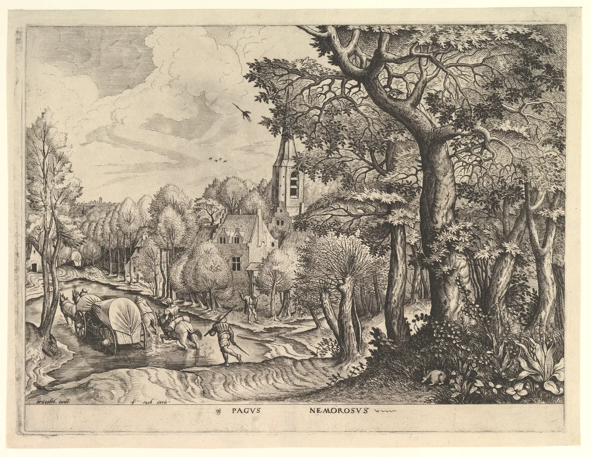Wooded Region (Pagus Nemorosus), from "The Large Landscapes" by Pieter Bruegel, print, 1550-1561