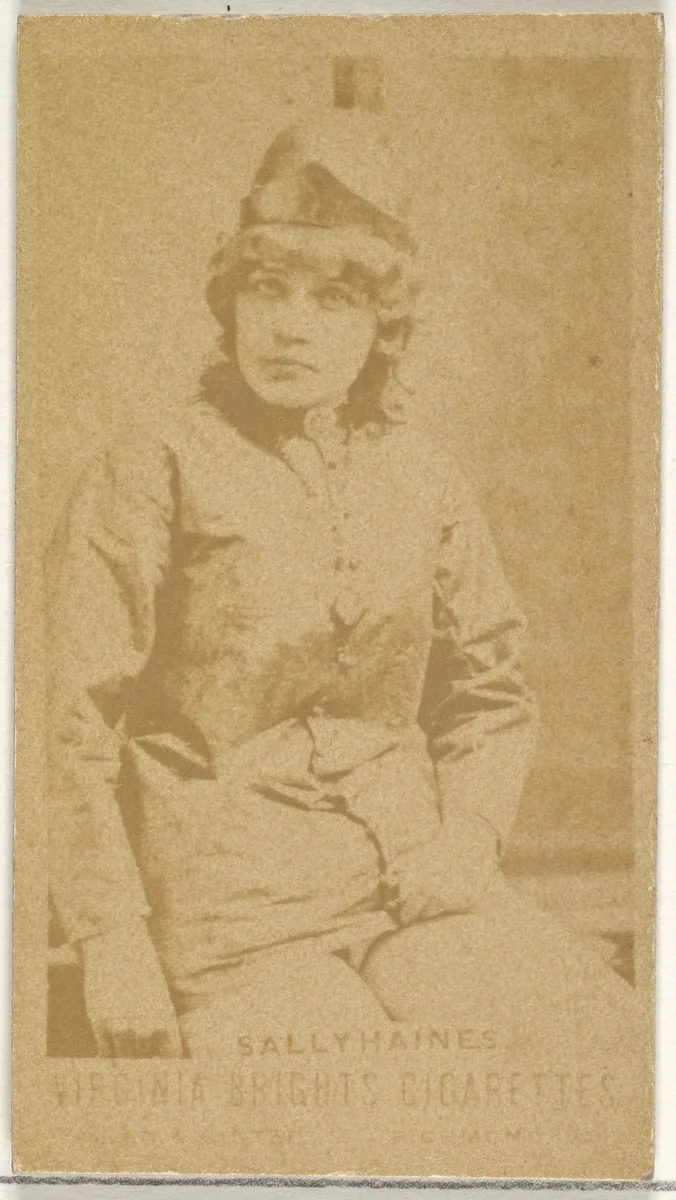 Sally Haines, from the Actors and Actresses series (N45, Type 1) for Virginia Brights Cigarettes by Allen & Ginter, photograph, 1885-1891
