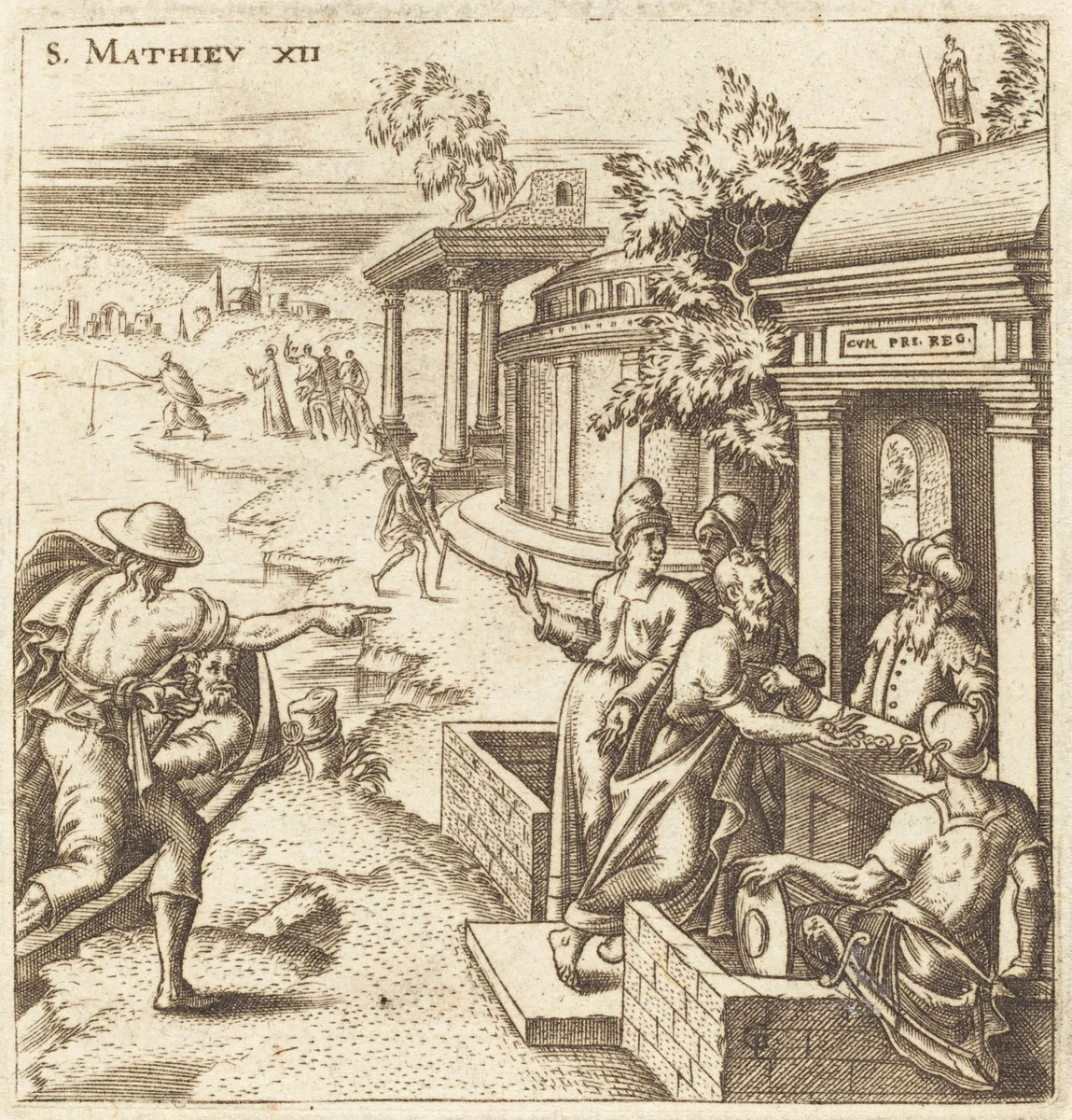 The Man Healed of the Withered Hand by Léonard Gaultier, print, 1576-1580