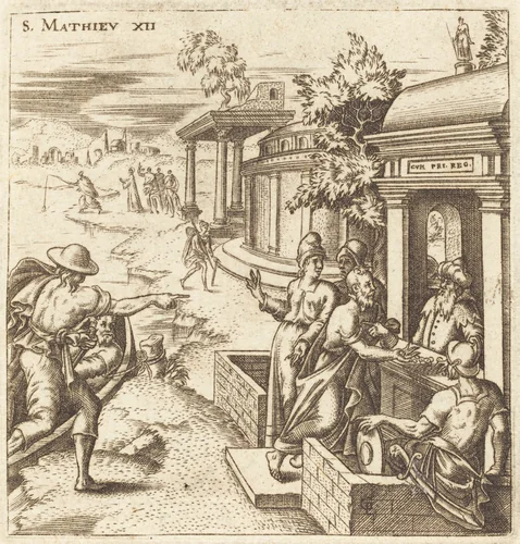 The Man Healed of the Withered Hand by Léonard Gaultier, print, 1576-1580