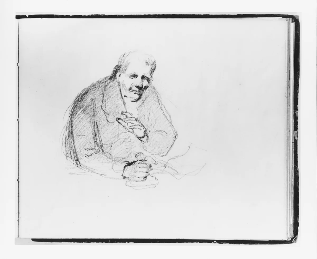 Man Speaking (from Sketchbook) by Francis William Edmonds, artwork, 1835-1839
