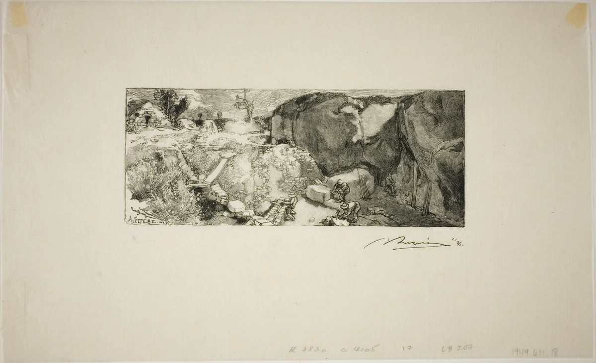 Sandstone Quarry by Louis Auguste Lepère, print, 1890