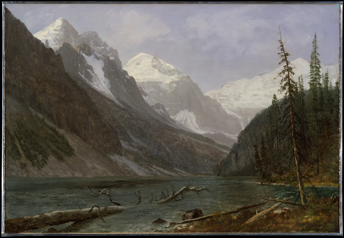 Canadian Rockies (Lake Louise) by Albert Bierstadt, artwork, 1886-1889