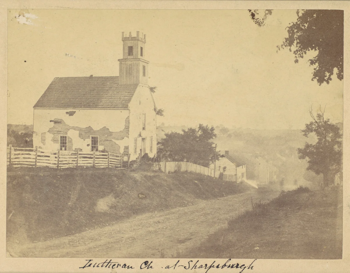 Lutheran Church, Sharpsburgh, Maryland, September 1862 by Alexander Gardner, photograph, 1862