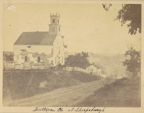 Lutheran Church, Sharpsburgh, Maryland, September 1862 by Alexander Gardner, photograph, 1862