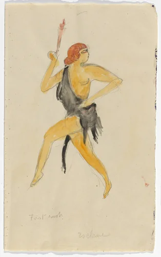 Costume design (First Rush, Esclave) for artist's ballet Orphée of the Quat-z-arts by Florine Stettheimer, drawing, 1912