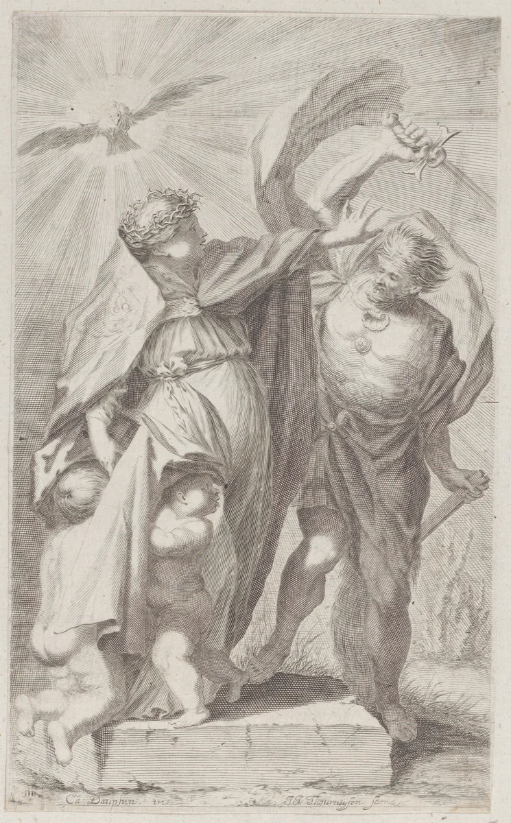 Allegory of the church by Johann Jakob Thurneysen, print, 1652-1711