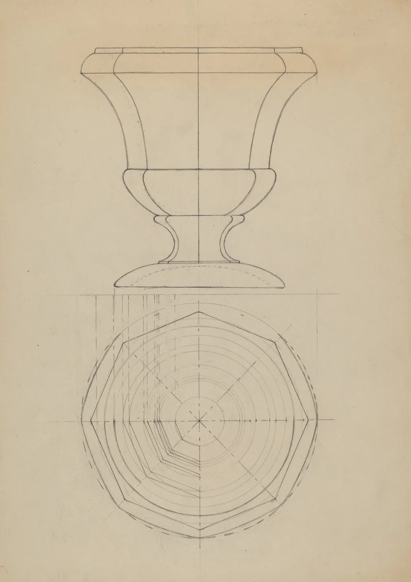 Compote (Blue Urn) by Albert Eyth, index of american design, 1936