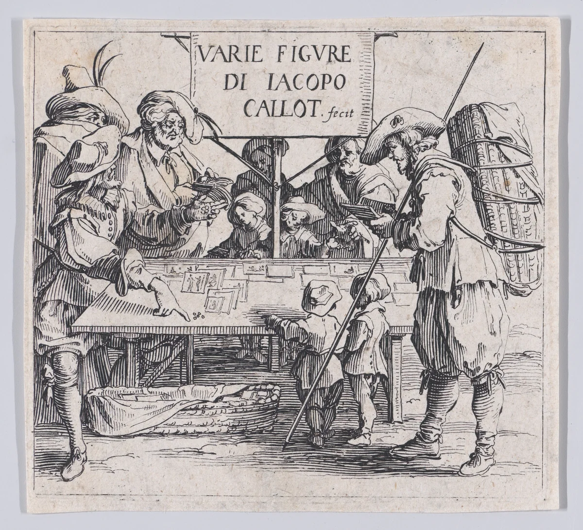 Frontispiece, from "Varie Figure" (Various Figures) by Jacques Callot, print, 1615-1625