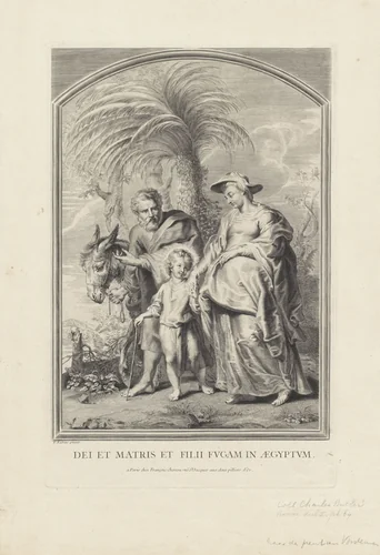 Vlucht naar Egypte by anonymous, print, 1695-1729