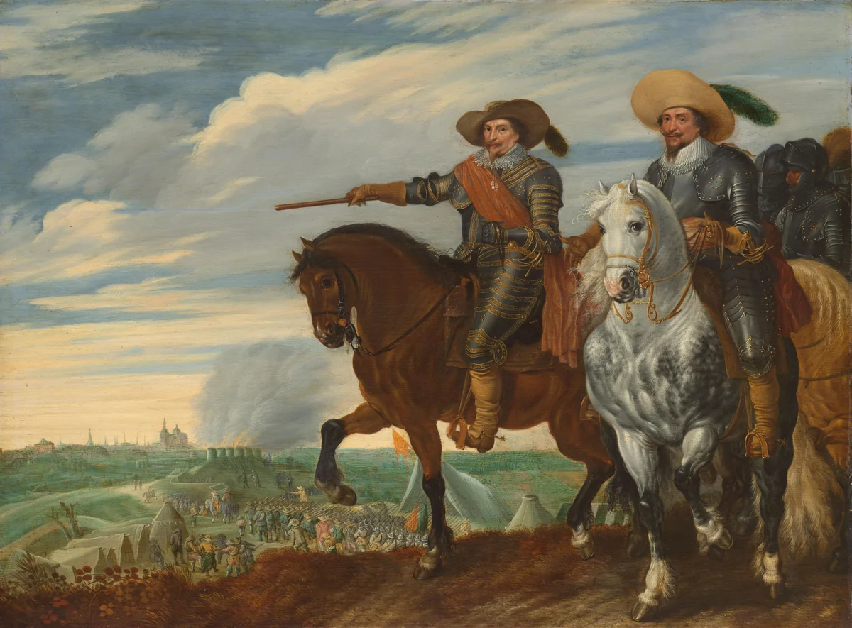 Frederick Henry and Ernst Casimir of Nassau-Dietz at the Siege of ’s Hertogenbosch by Pauwels van Hillegaert, painting, 1629-1635