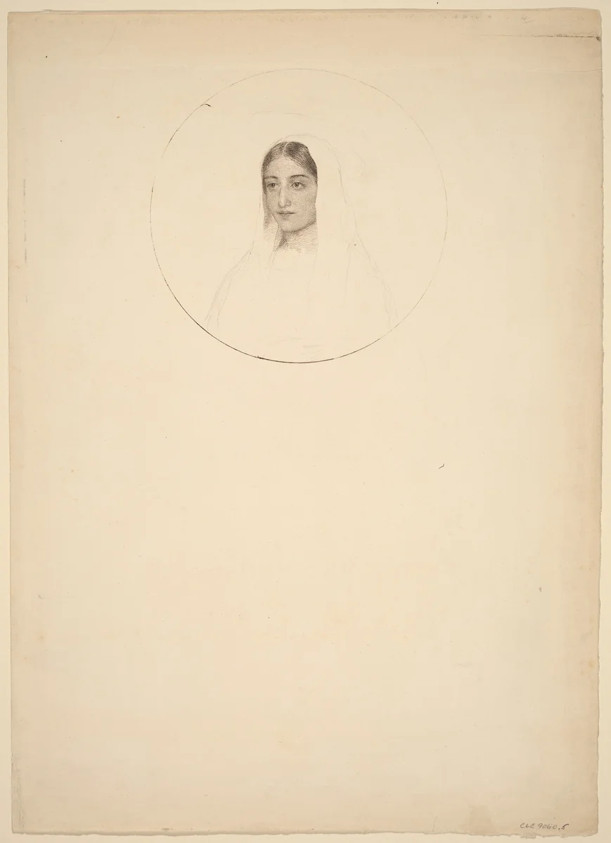 Young Woman's Head by Esther Frances Alexander, drawing, 1837-1917