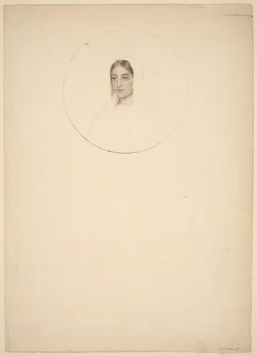 Young Woman's Head by Esther Frances Alexander, drawing, 1837-1917