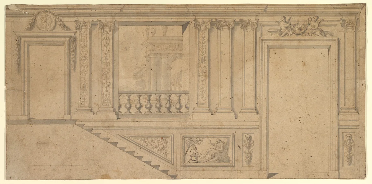 Design for Interior Wall Decoration by anonymous, drawing, 1700-1780