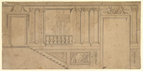 Design for Interior Wall Decoration by anonymous, drawing, 1700-1780
