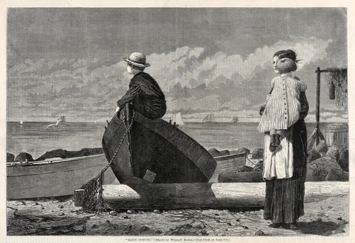 "Dad's Coming!" by Winslow Homer, print, 1873