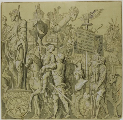 Triumphs of Julius Caesar: Canvas No. II by Andrea Mantegna, drawing, 1700-1799