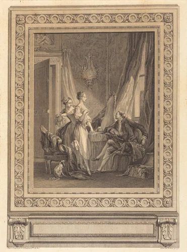 La toilette by Charles Nicolas Cochin II, print, 1771