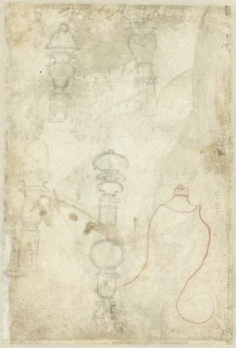 Schetsen van knoppen by Unknown, drawing, 1510-1564