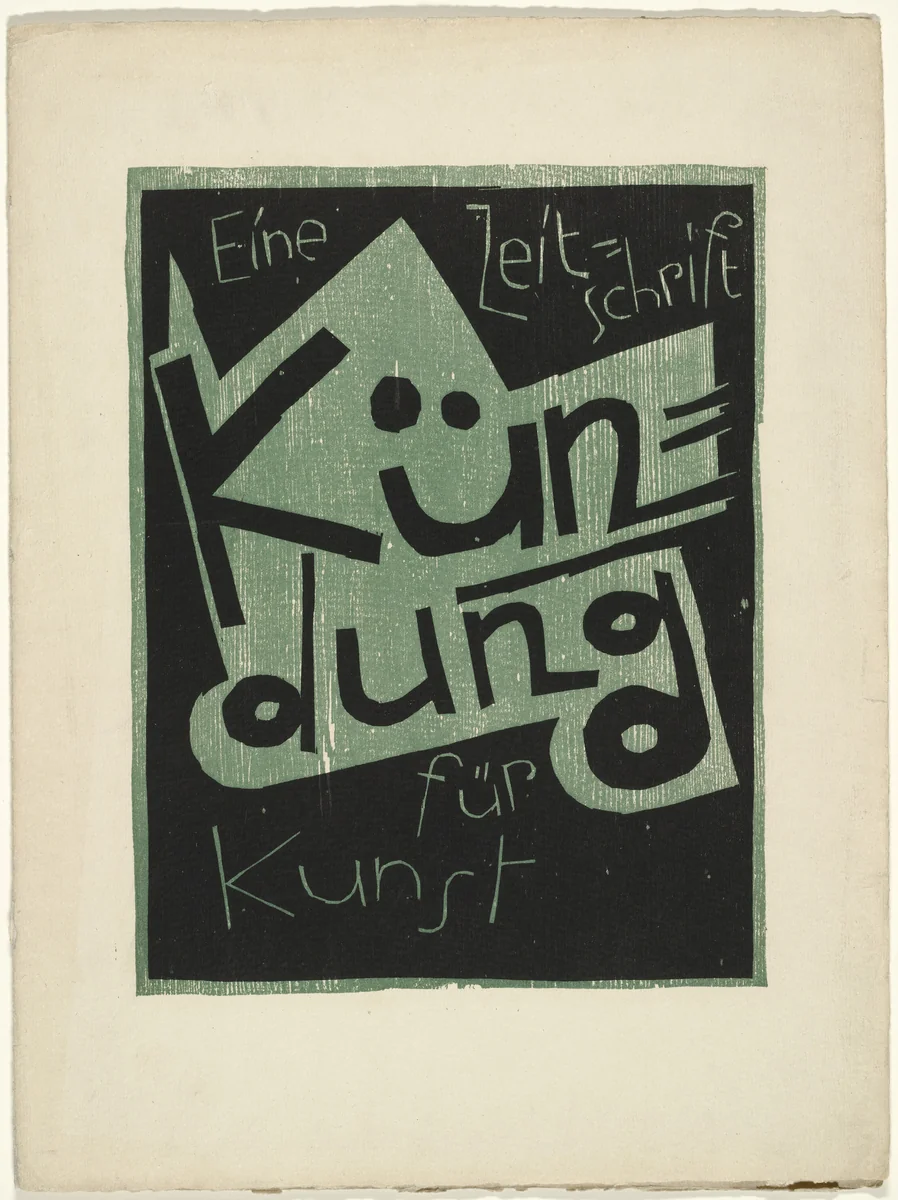 Cover from the periodical Kündung, vol. 1, no. 3 (March 1921) by Karl Schmidt-Rottluff, periodical, 1921