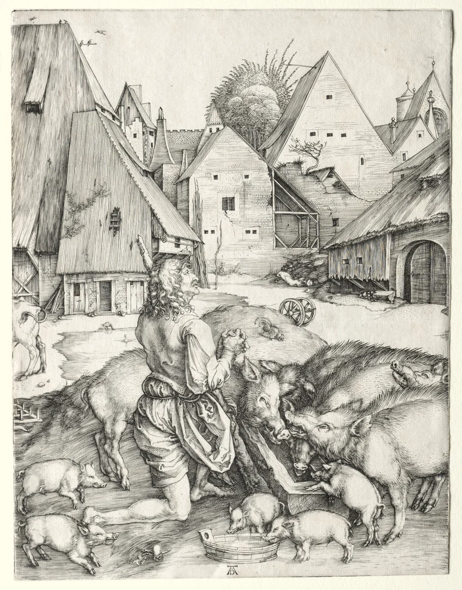 The Prodigal Son by Albrecht Dürer, print, 1491-1501