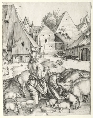 The Prodigal Son by Albrecht Dürer, print, 1491-1501