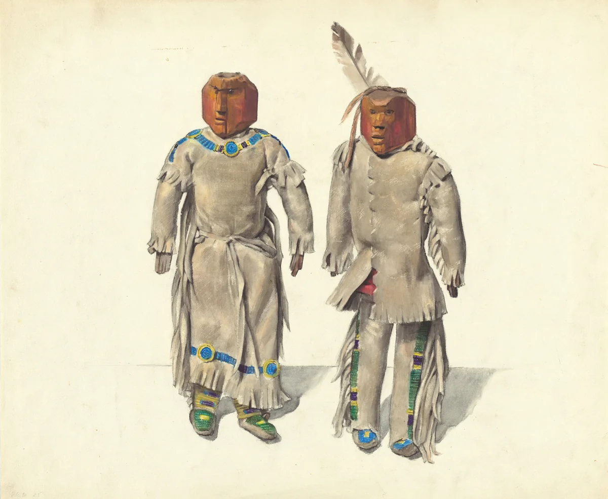 Cree Indian Dolls by Jane Iverson, index of american design, 1936