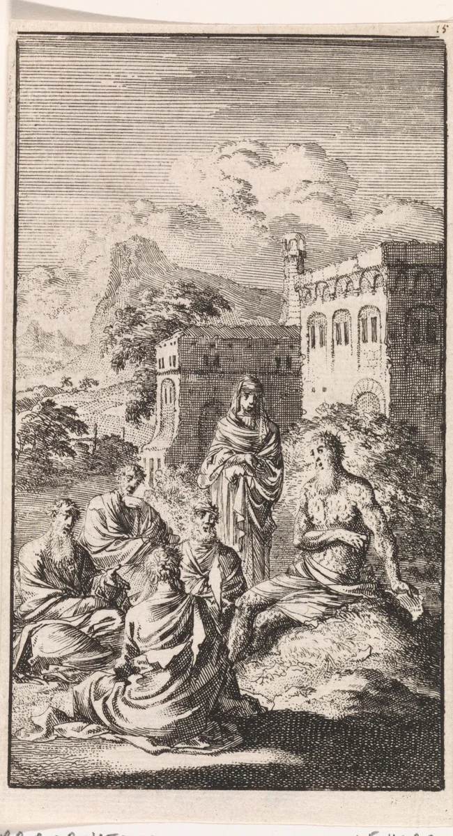 Job op de mesthoop by Jan Luyken, print, 1712