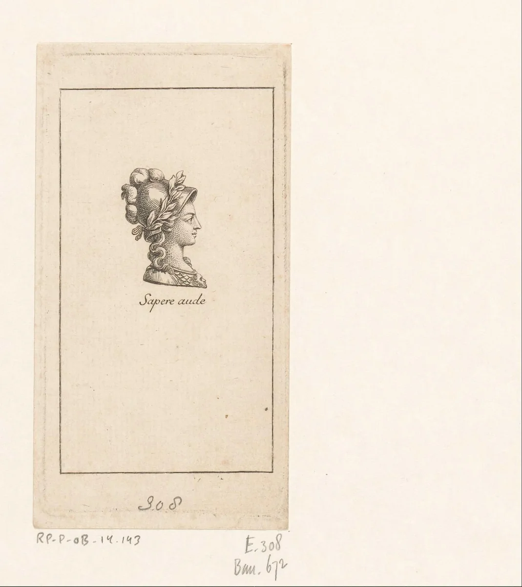 Buste van Minerva by Daniel Nikolaus Chodowiecki, print, 1779