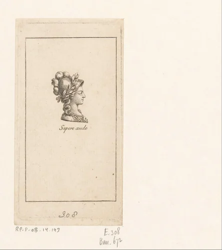 Buste van Minerva by Daniel Nikolaus Chodowiecki, print, 1779