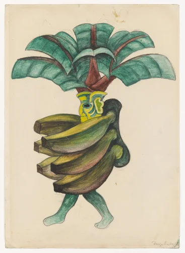 Banana. Costume design for the ballet H.P. (Horsepower) by Diego Rivera, drawing, 1927
