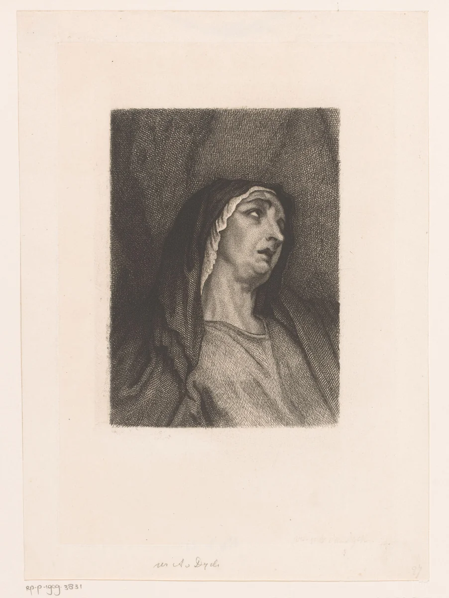 Maria als Mater dolorosa by Auguste Danse, print, 1865