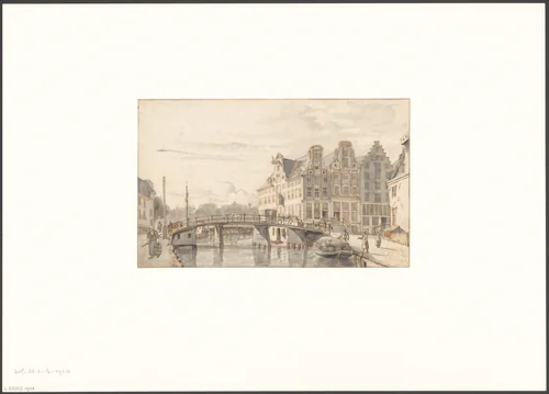 Gezicht op de Leprozengracht by Gerrit Lamberts, drawing, 1786-1850